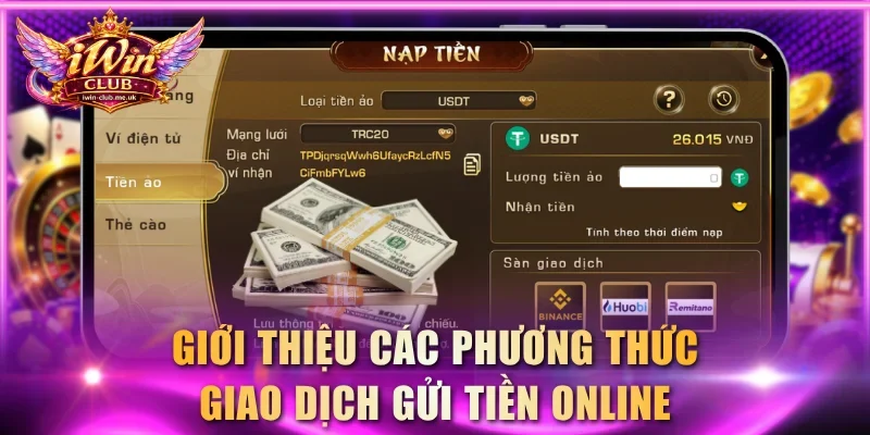 Giới thiệu các phương thức giao dịch gửi tiền online