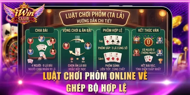 Luật chơi Phỏm online về ghép bộ hợp lệ