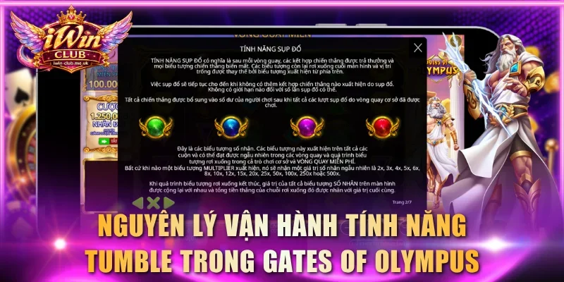 Nguyên lý vận hành tính năng Tumble trong Gates of Olympus