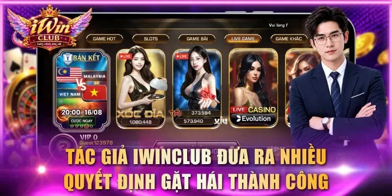 Tác giả IWINCLUB đưa ra nhiều quyết định gặt hái thành công